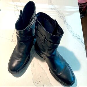 AQUATALIA  Sz 7.5 Moto Leather Boots with Buckles